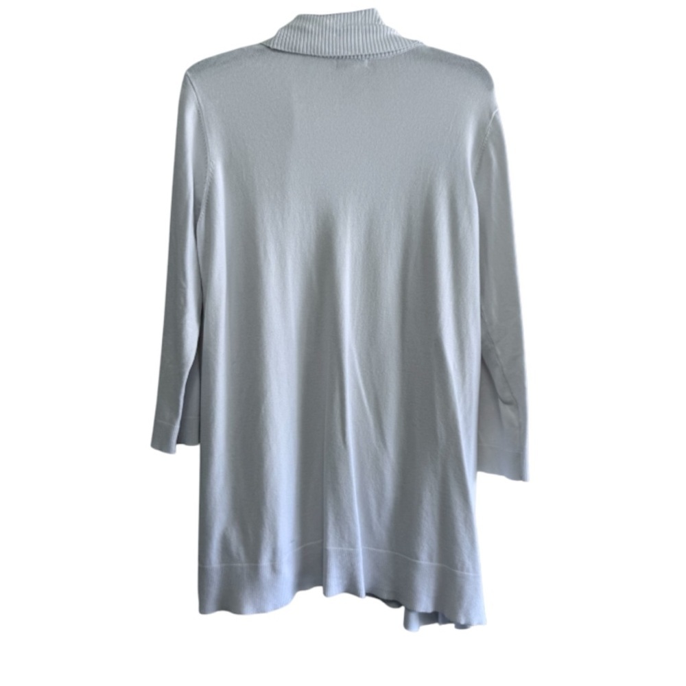 Multiples White Longline Open Front Cardigan Ribbed Trim Button Detail - Picture 3 of 6